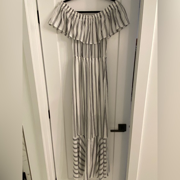 Striped Off the Shoulder Dress - Picture 1 of 2